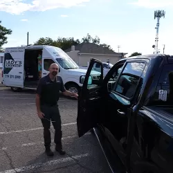 Brady's Locksmith unlocked a truck with the keys inside